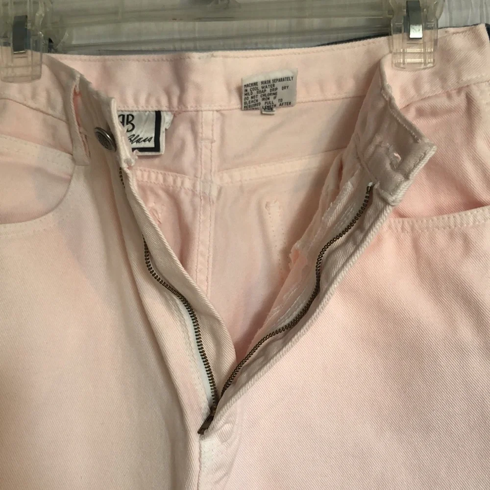 Vintage BILL BLASS womans SZ 14 pink straight leg high waist jeans pants
